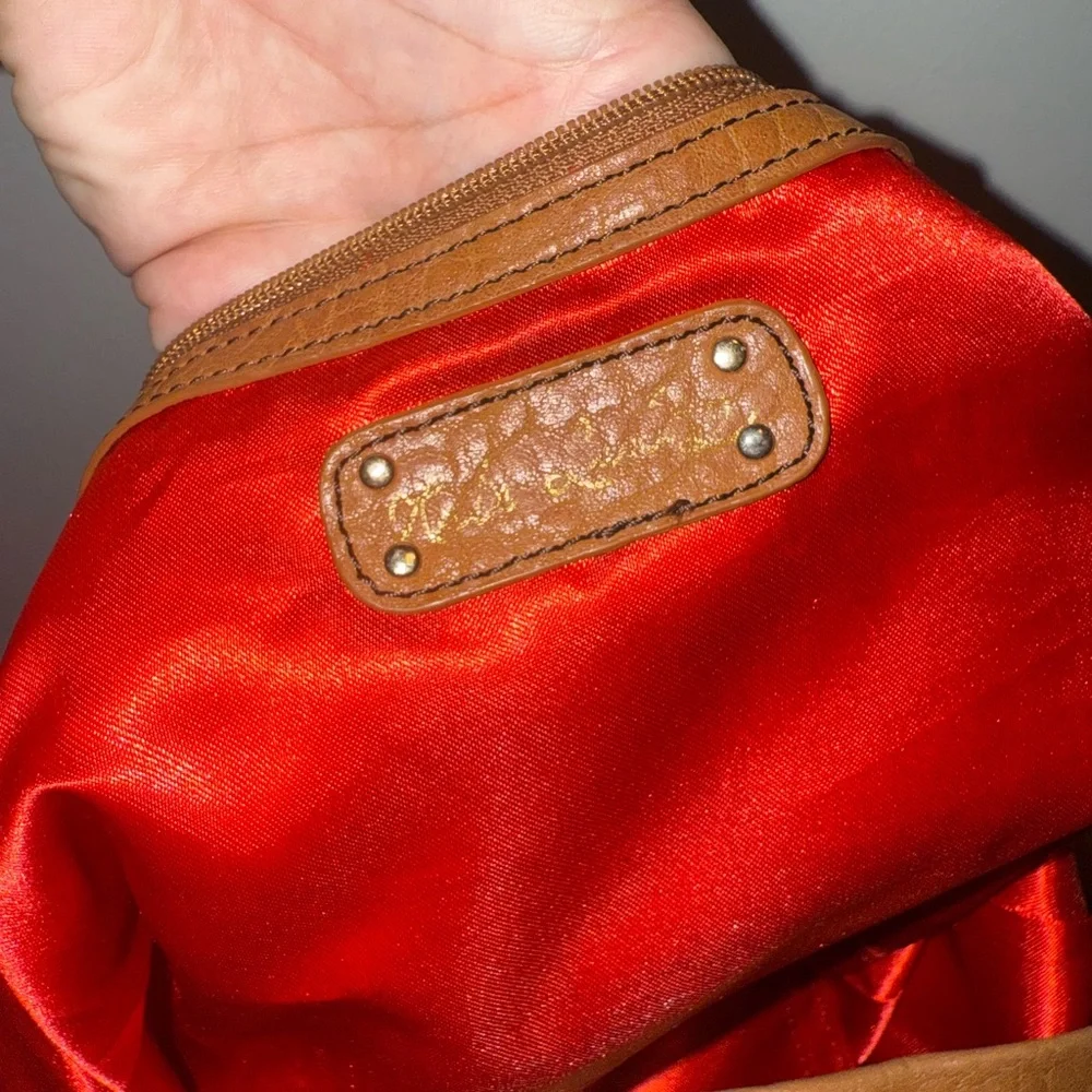 Kate Landry Brown Leather Hobo Bag with Textured Finish - Picture 8 of 12